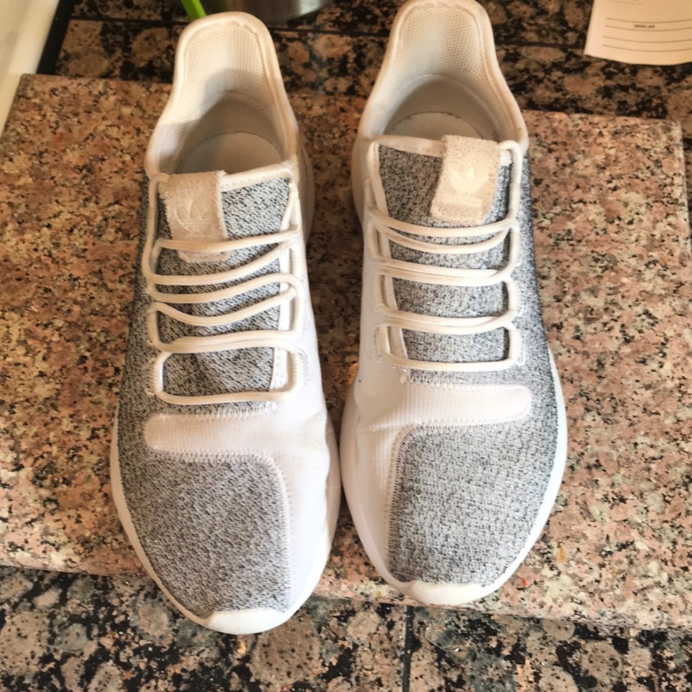 Adidas Grey and White Tubular